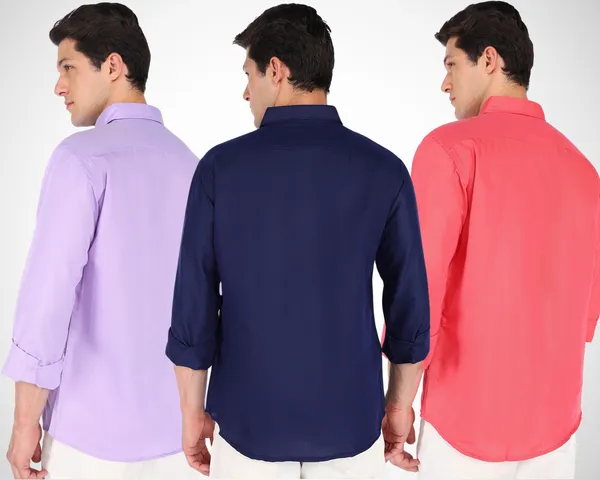 Mens_Plain_Casual_Shirt_Made_With_Premium_Cotton_Filafil_Fabric_(Combo_Pack_Of_Three)