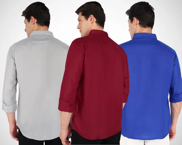 Mens_Plain_Casual_Shirt_Made_With_Premium_Cotton_Filafil_Fabric_(Combo_Pack_Of_Three)