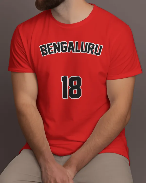 Bengaluru_Varsity_Classic_Fit_Red_Tshirt_With_200_GSM_Biowashed_Cotton_Single_Jersey_Fabric