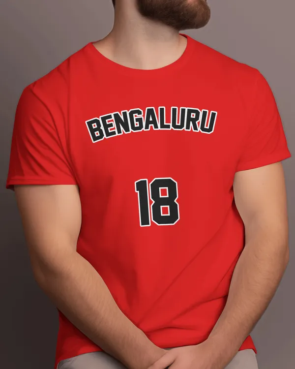 Bengaluru_Varsity_Classic_Fit_Red_Tshirt_With_200_GSM_Biowashed_Cotton_Single_Jersey_Fabric