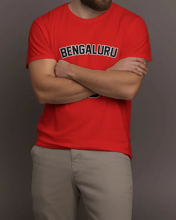 Bengaluru_Varsity_Classic_Fit_Red_Tshirt_With_200_GSM_Biowashed_Cotton_Single_Jersey_Fabric
