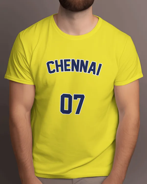 Chennai_Varsity_Classic_Fit_Yellow_Tshirt_With_200_GSM_Biowashed_Cotton_Single_Jersey_Fabric