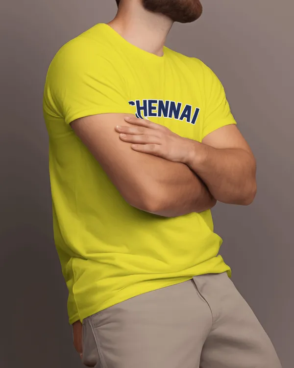 Chennai_Varsity_Classic_Fit_Yellow_Tshirt_With_200_GSM_Biowashed_Cotton_Single_Jersey_Fabric
