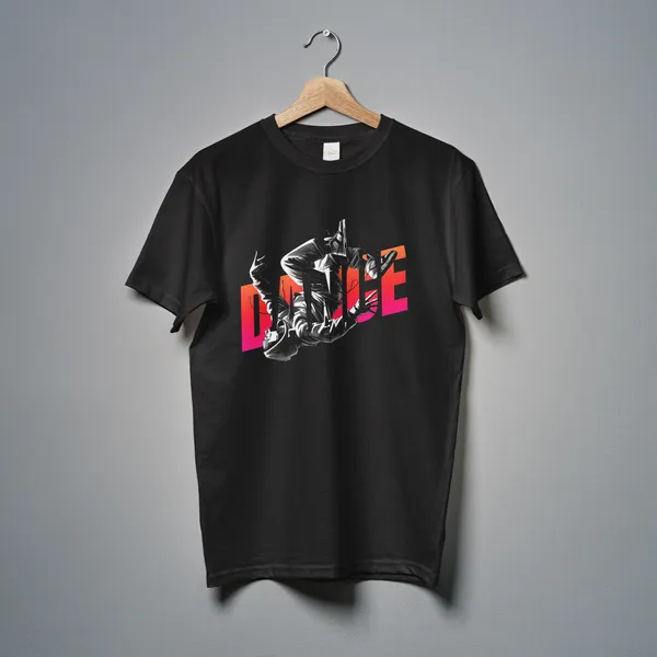Black_Dance_Classic_Fit_Tshirt_For_Men_With_200_GSM_Biowashed_Cotton_Single_Jersey_Fabric