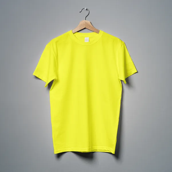 Yellow_Solid_Classic_Fit_Tshirt_For_Men_With_200_GSM_Biowashed_Cotton_Single_Jersey_Fabric