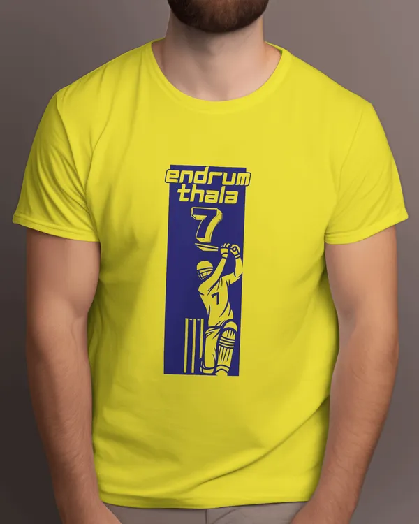 Thala_Dhoni_Tribute_Classic_Fit_Yellow_Tshirt_With_200_GSM_Biowashed_Cotton_Single_Jersey_Fabric