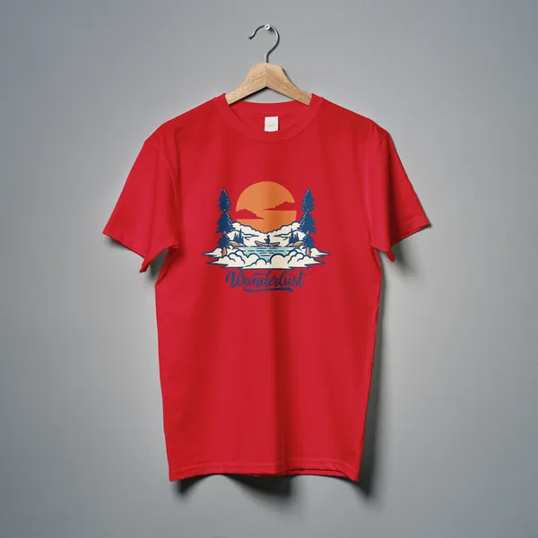 Red_Wanderlust_Classic_Fit_Tshirt_For_Men_With_200_GSM_Biowashed_Cotton_Single_Jersey_Fabric