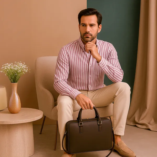 Mens_Striped_Casual_Maroon_Shirt_Made_With_Premium_Oxford_Cotton_Fabric