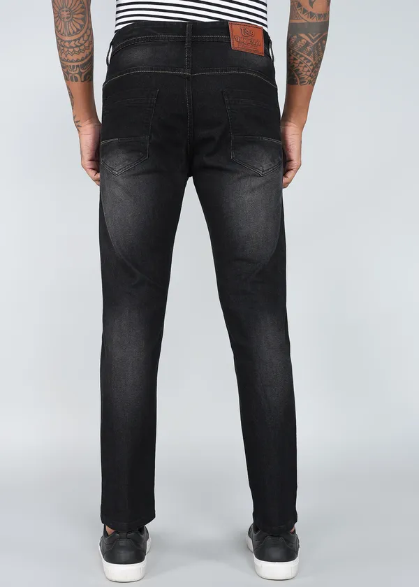 Black_Tapered_Fit_Washed_Jeans_For_Men_With_Cotton_And_Viscose_Blend_Fabric