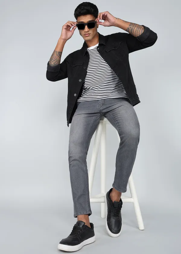 Dark_Grey_Tapered_Fit_Washed_Jeans_For_Men_With_Cotton_And_Viscose_Blend_Fabric