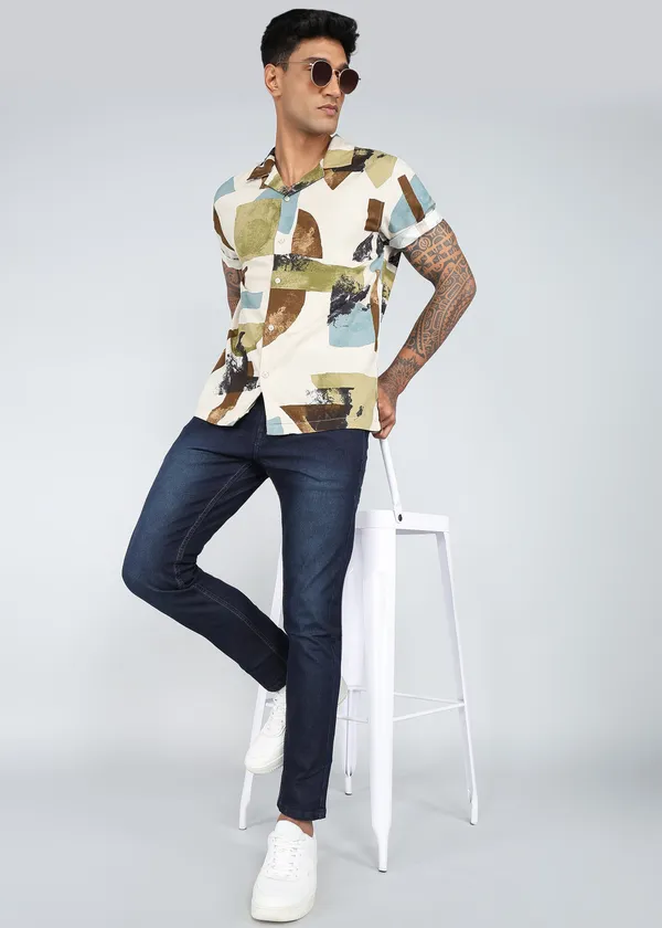 Dark_Denim_Tapered_Fit_Washed_Jeans_For_Men_With_Cotton_And_Viscose_Blend_Fabric