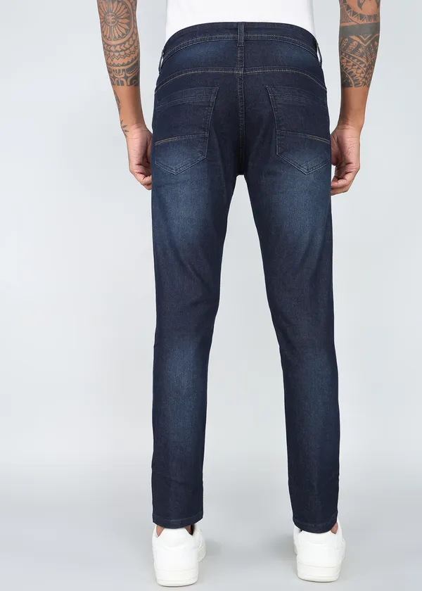 Dark_Denim_Tapered_Fit_Washed_Jeans_For_Men_With_Cotton_And_Viscose_Blend_Fabric