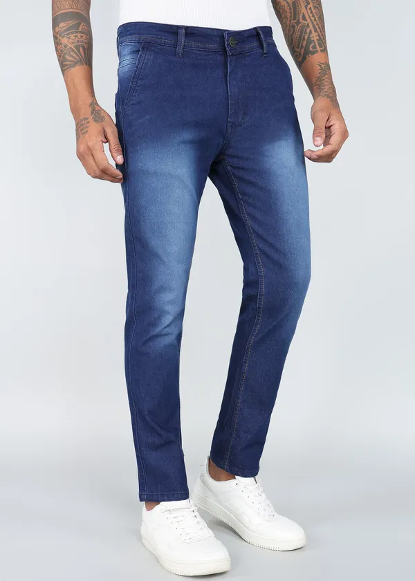 Royal_Blue_Tapered_Fit_Washed_Jeans_For_Men_With_Cotton_And_Viscose_Blend_Fabric