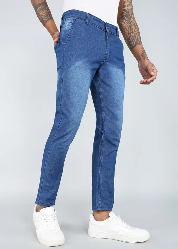 Light_Blue_Tapered_Fit_Washed_Jeans_For_Men_With_Cotton_And_Viscose_Blend_Fabric