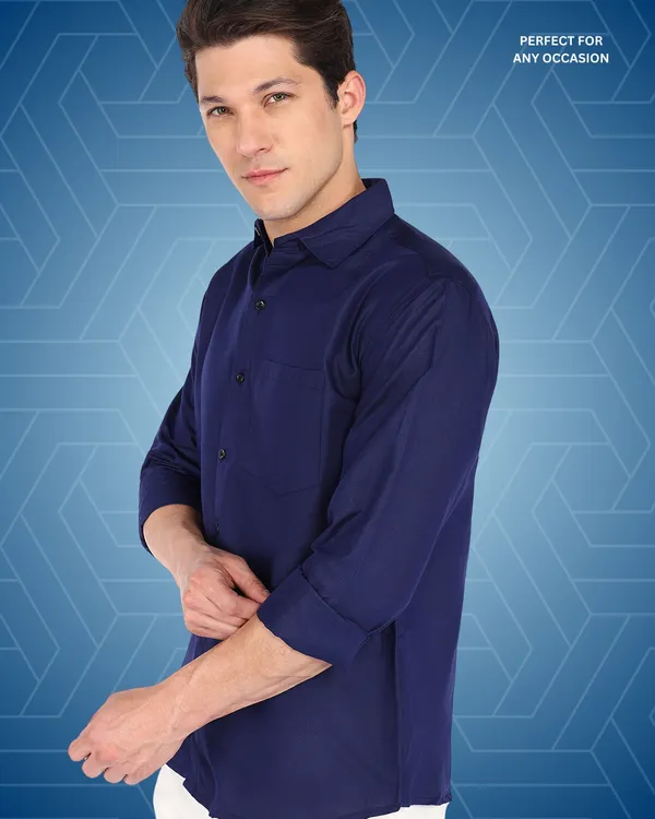 Navy_Blue_Solid_Casual_Cotton_Blend_Shirt_For_Men