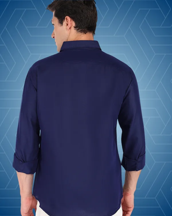 Navy_Blue_Solid_Casual_Cotton_Blend_Shirt_For_Men