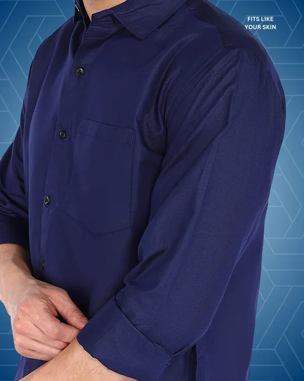 Navy_Blue_Solid_Casual_Cotton_Blend_Shirt_For_Men