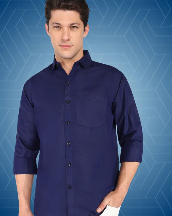 Navy_Blue_Solid_Casual_Cotton_Blend_Shirt_For_Men