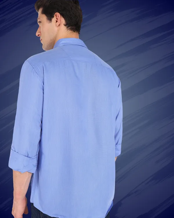 Light_Blue_Solid_Casual_Cotton_Blend_Shirt_For_Men
