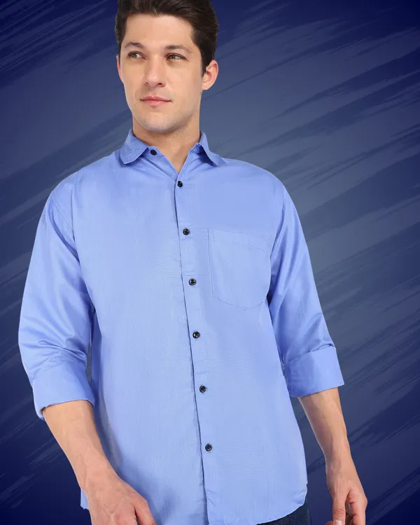 Light_Blue_Solid_Casual_Cotton_Blend_Shirt_For_Men