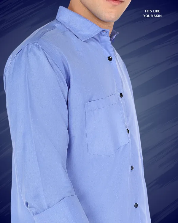 Light_Blue_Solid_Casual_Cotton_Blend_Shirt_For_Men