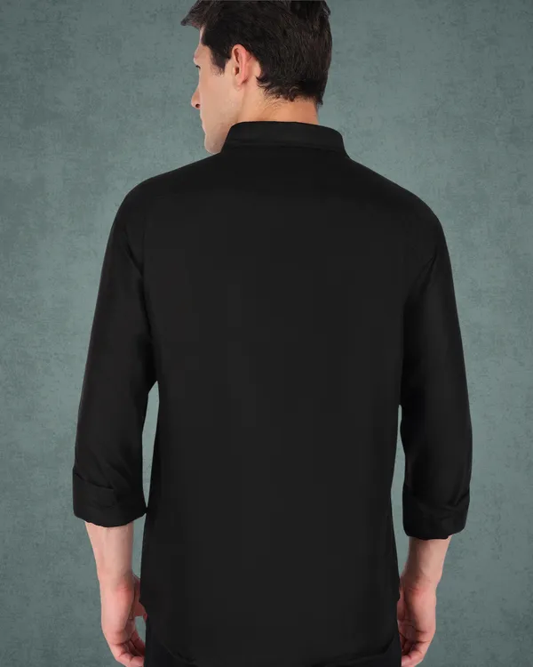Black_Solid_Casual_Cotton_Blend_Shirt_For_Men