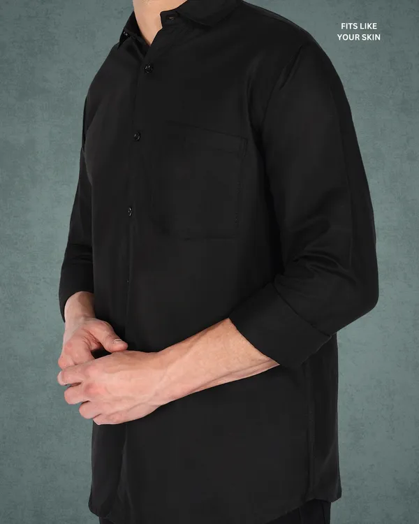 Black_Solid_Casual_Cotton_Blend_Shirt_For_Men