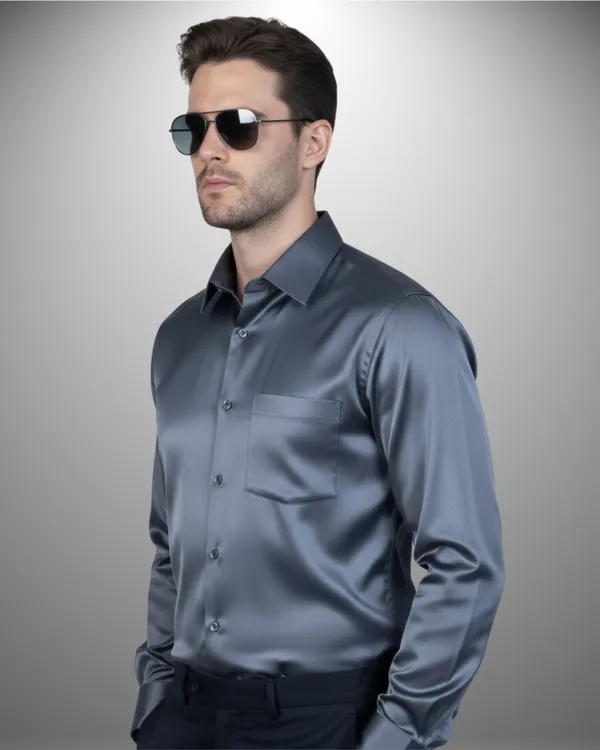 Mens_Satin_Fabric_Solid_Grey_Shirt