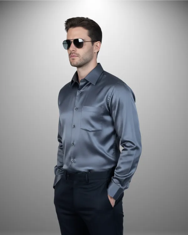 Mens_Satin_Fabric_Solid_Grey_Shirt