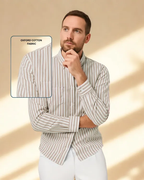 Mens_Striped_Casual_Beige_Shirt_Made_With_Premium_Oxford_Cotton_Fabric