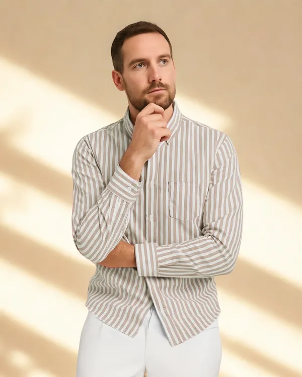 Mens_Striped_Casual_Beige_Shirt_Made_With_Premium_Oxford_Cotton_Fabric
