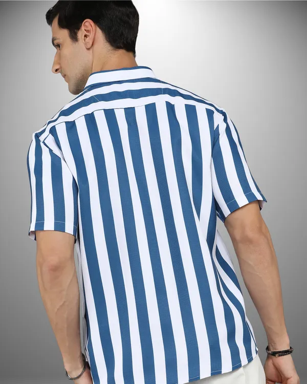 Mens_Popcorn_Textured_Striped_Blue_Shirt