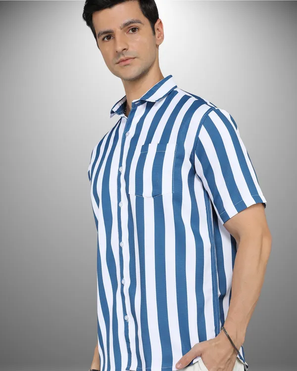 Mens_Popcorn_Textured_Striped_Blue_Shirt