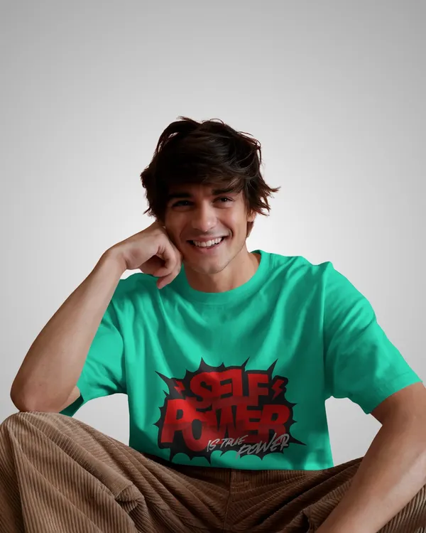 Mens_Self_Power_Oversized_Fit_Mint_Green_Tshirt_Made_With_Premium_Biowashed_240_GSM_Loopknit_Cotton_Fabric