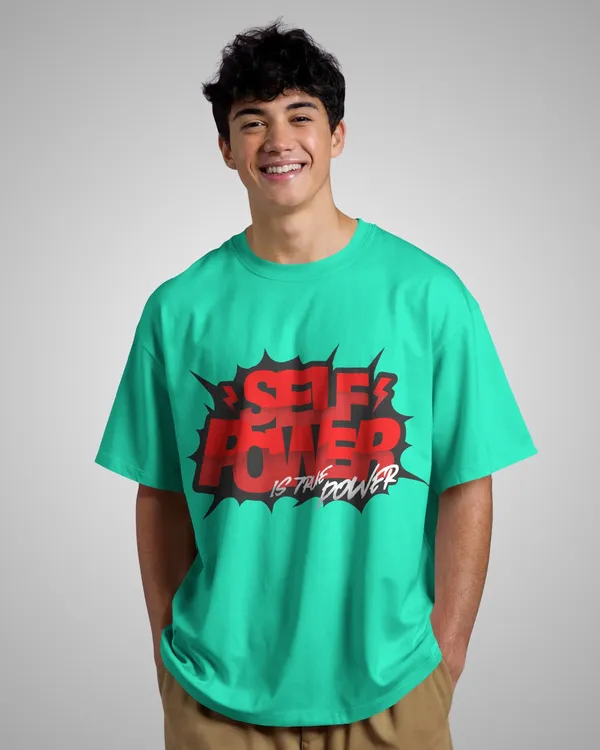 Mens_Self_Power_Oversized_Fit_Mint_Green_Tshirt_Made_With_Premium_Biowashed_240_GSM_Loopknit_Cotton_Fabric