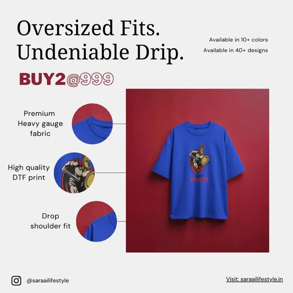 Sparta_Oversized_Fit_Blue_Tshirt_With_240_GSM_Premium_Biowashed_Cotton_Loopknit_Fabric