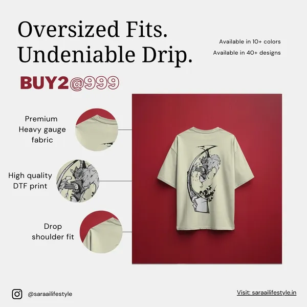 Spearwielder_Oversized_Fit_Cream_Tshirt_With_240_GSM_Premium_Biowashed_Loopknit_Heavy_Gauge_Cotton_Fabric