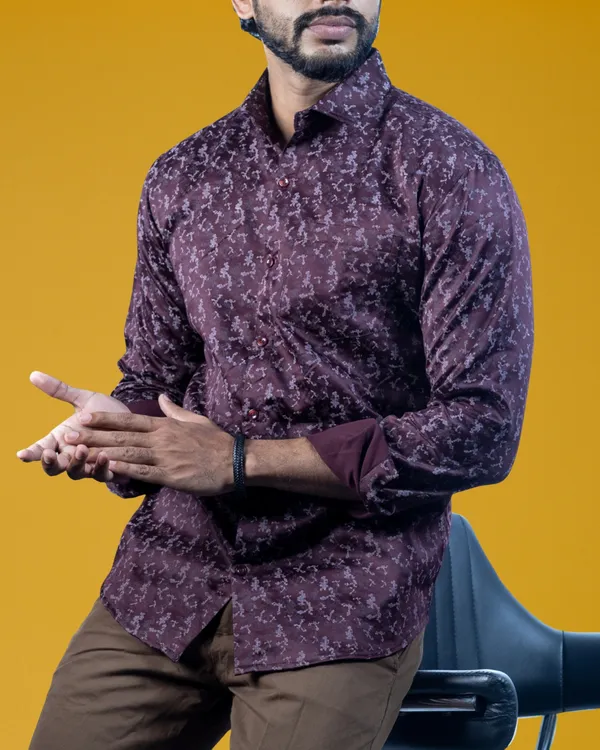 Mens__Regular_Fit_Maroon_Shirt_Made_With_Premium_Satin_Printed_Cotton_Fabric