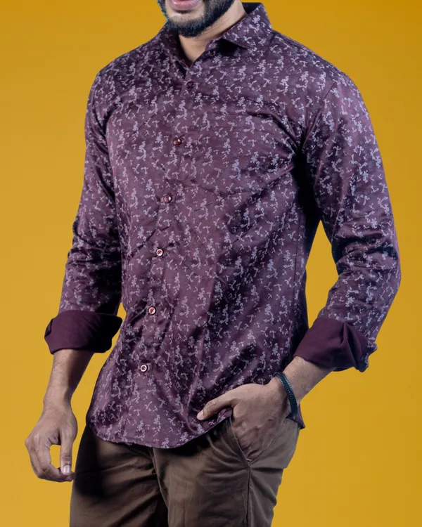 Mens__Regular_Fit_Maroon_Shirt_Made_With_Premium_Satin_Printed_Cotton_Fabric