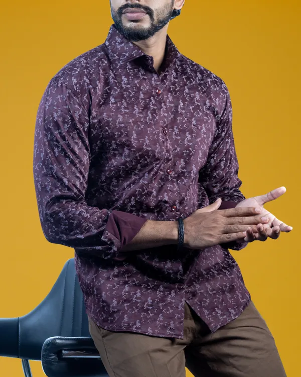 Mens__Regular_Fit_Maroon_Shirt_Made_With_Premium_Satin_Printed_Cotton_Fabric