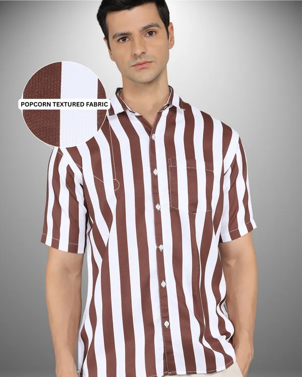 Mens_Popcorn_Textured_Striped_Brown_Shirt