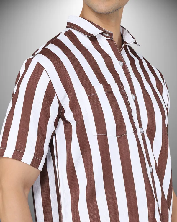 Mens_Popcorn_Textured_Striped_Brown_Shirt