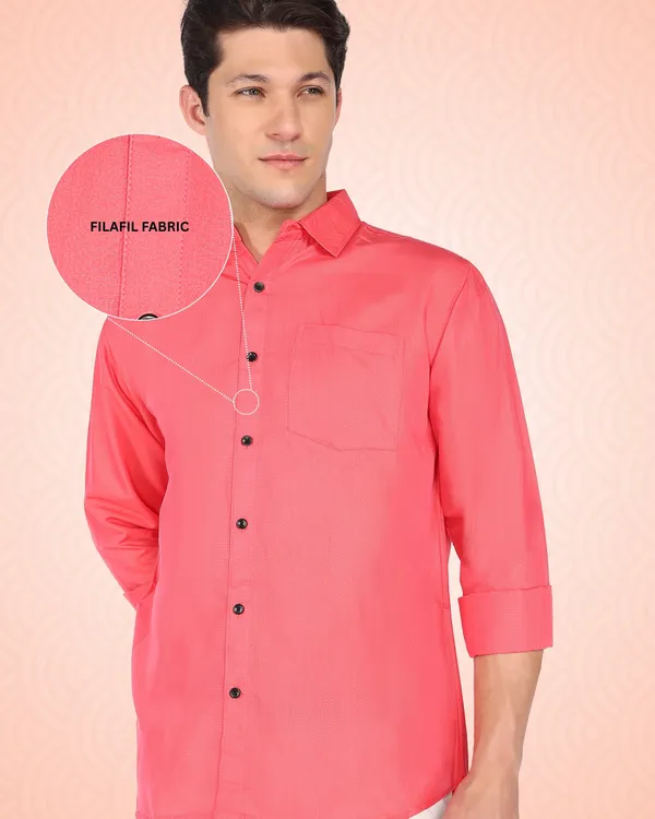 Pink_Solid_Casual_Cotton_Blend_Shirt_For_Men