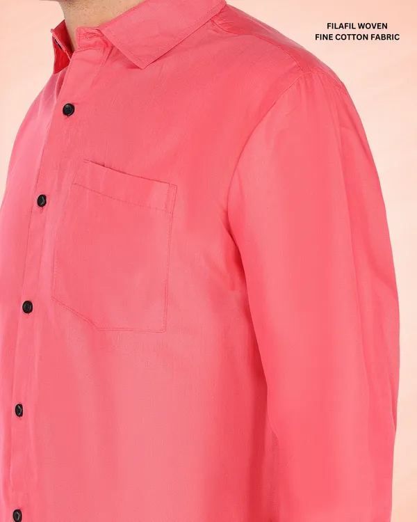 Pink_Solid_Casual_Cotton_Blend_Shirt_For_Men