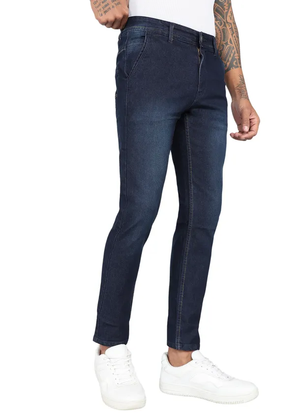 Dark_Blue_Tapered_Fit_Solid_Jeans_For_Men_With_Cotton_And_Viscose_Blend_Fabric