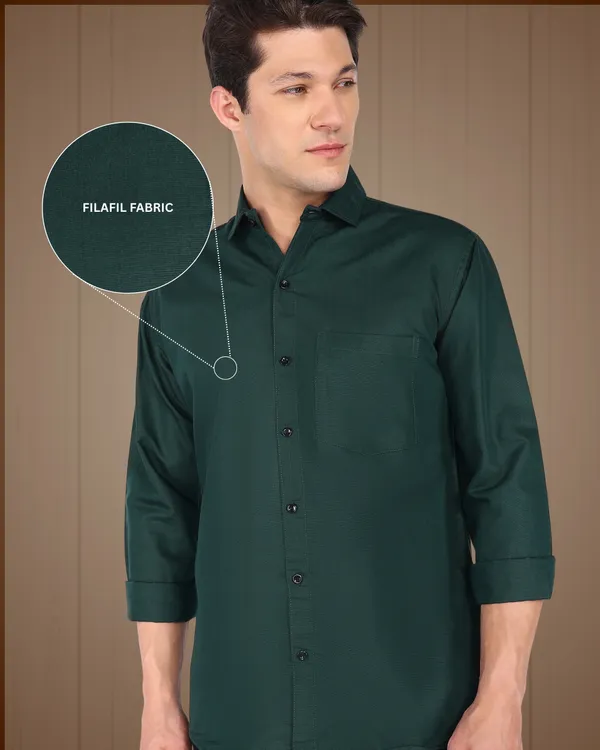 Bottle_Green_Solid_Casual_Cotton_Blend_Shirt_For_Men