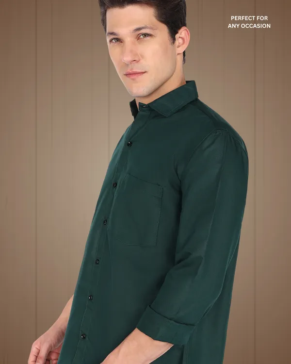 Bottle_Green_Solid_Casual_Cotton_Blend_Shirt_For_Men