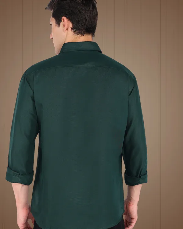 Bottle_Green_Solid_Casual_Cotton_Blend_Shirt_For_Men