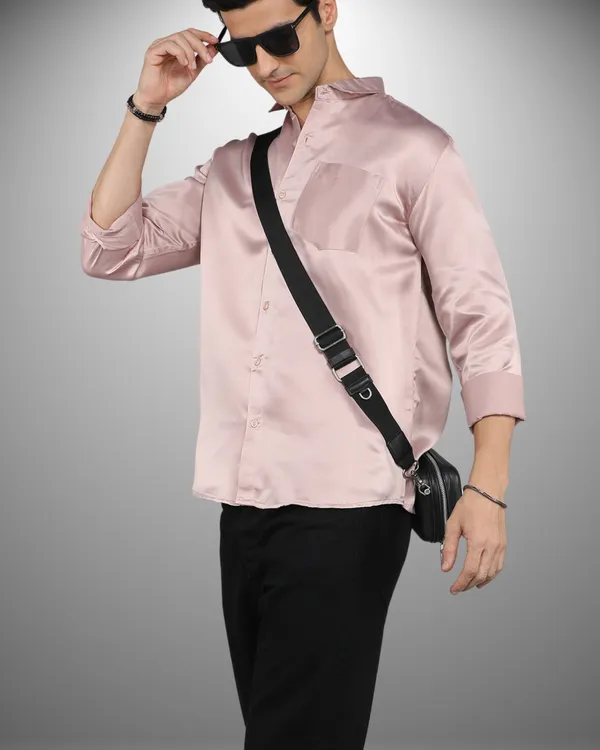 Mens_Satin_Fabric_Solid_Peach_Shirt
