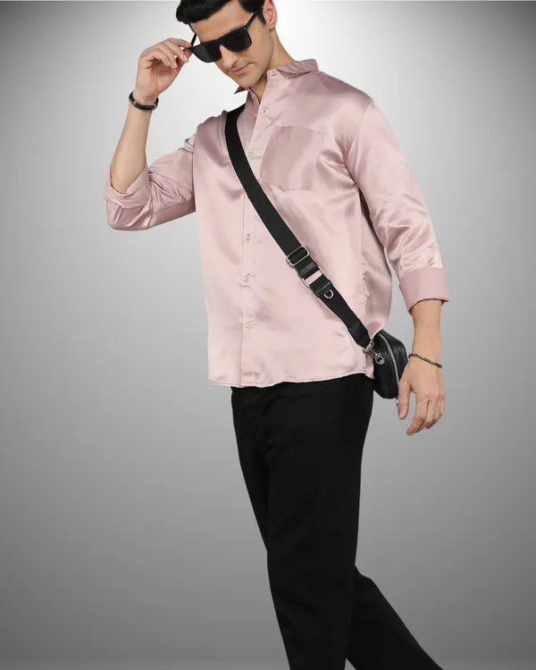 Mens_Satin_Fabric_Solid_Peach_Shirt